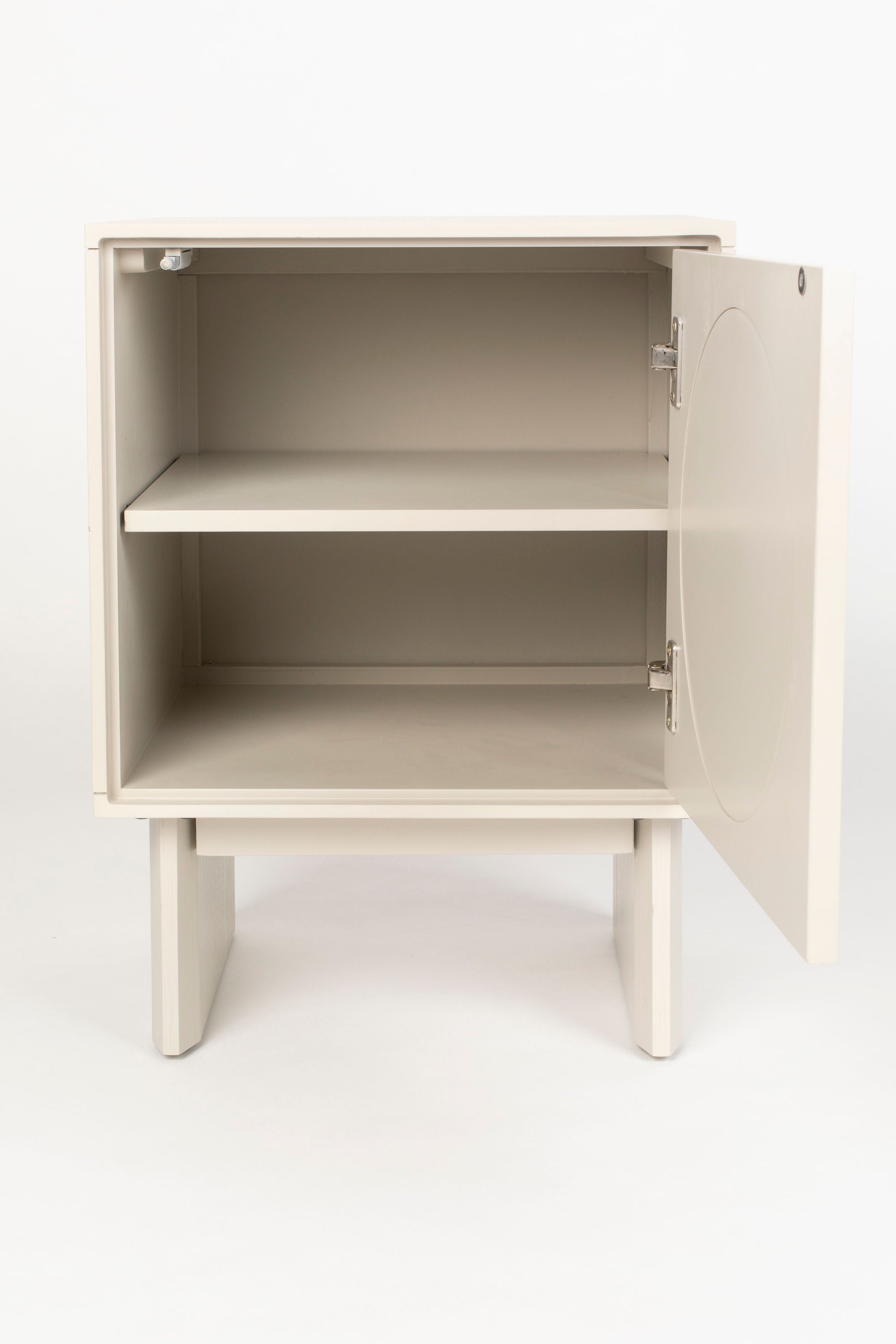 Zuiver Twin Acacia Wood & Fabric Circle Bedside Table